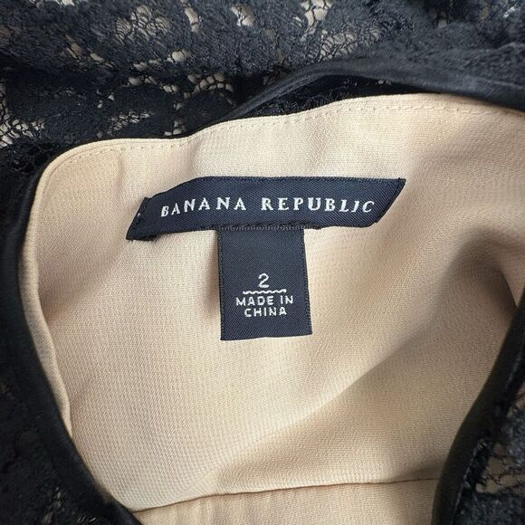 Banana Republic Women Lace Dress Sz 2 Black High Neck Sleeveless Classic Evening - Picture 11 of 16